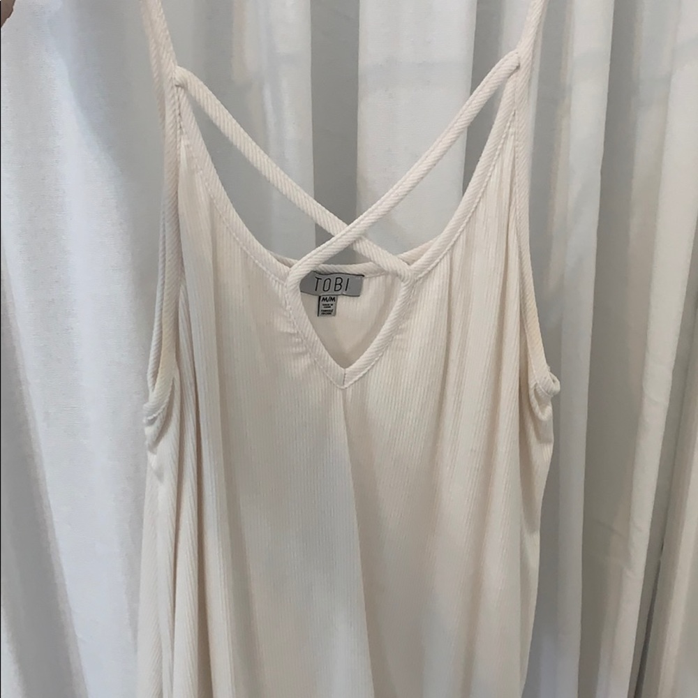 Ribbed flowy tank top
